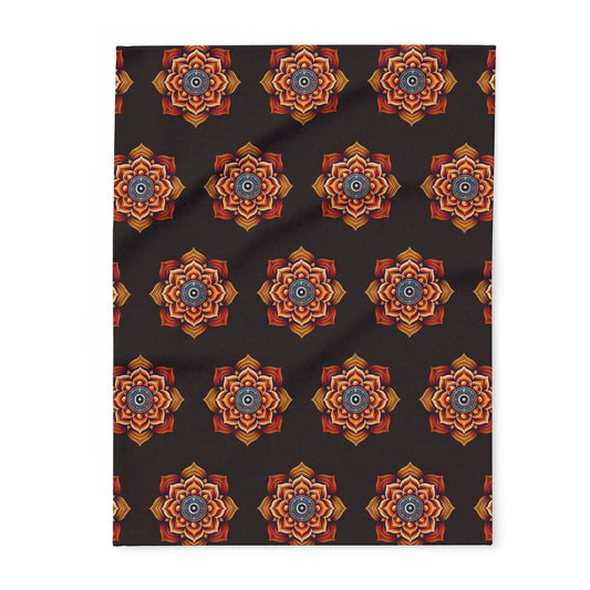 Fleece Blanket with Sacral Chakra Design