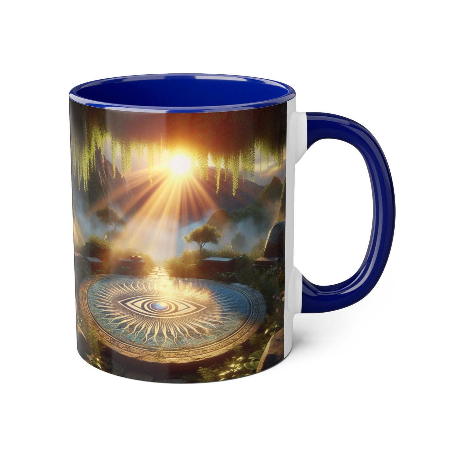 Mystical Eye Accent Mug - 11oz Coffee Cup for Mindfulness and Inspiration