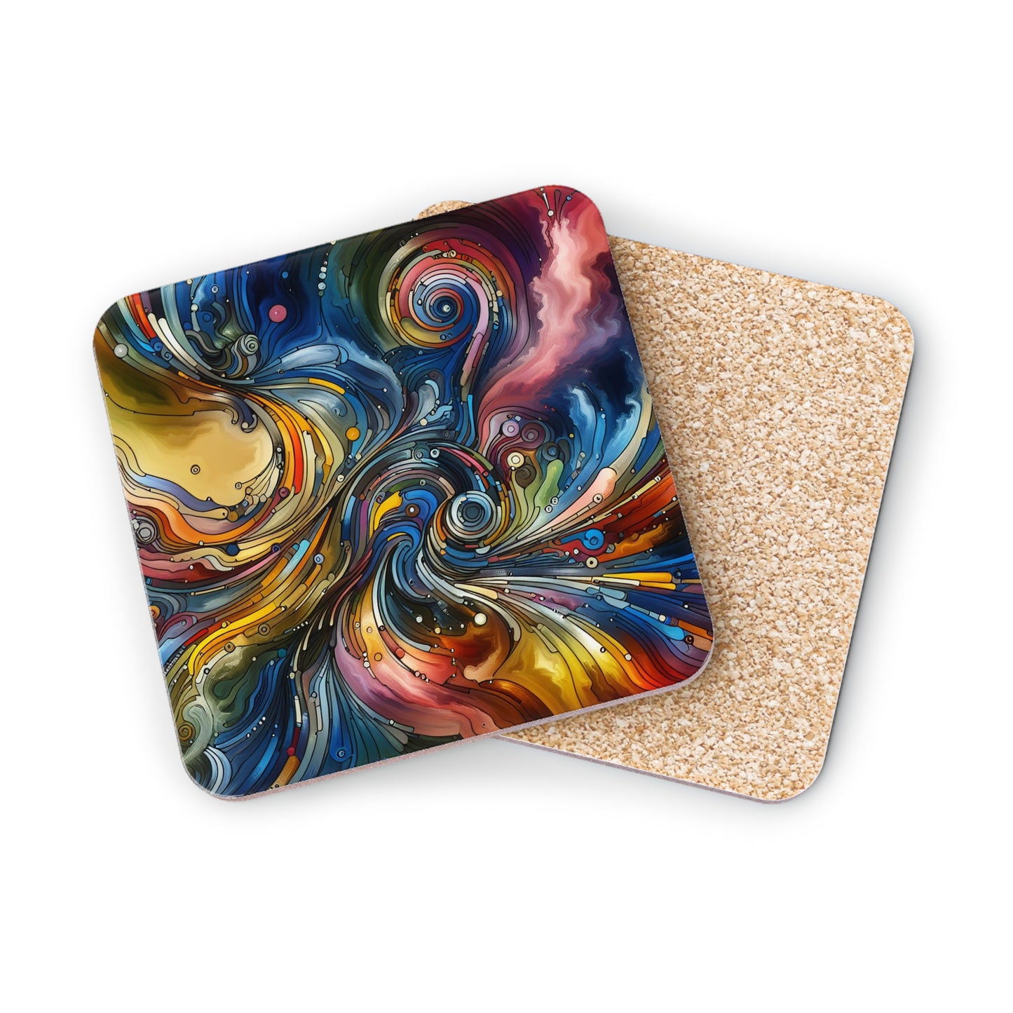 Energy Waves Coasters - Set of 4, Drink Coasters, Geometric Design Coasters, Housewarming Gift, Home Decor, Kitchen Accessories