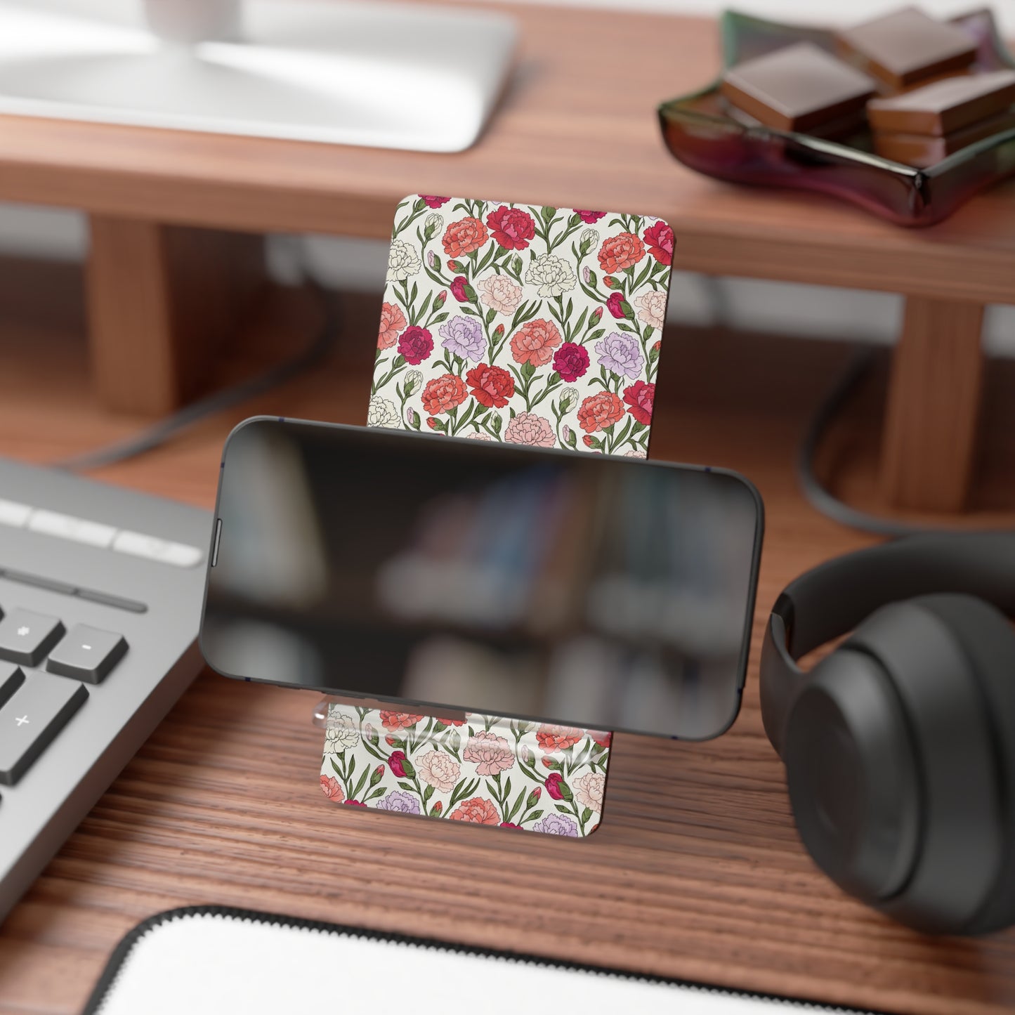 Floral Smartphone Stand – Vintage Rose Mobile Display Holder