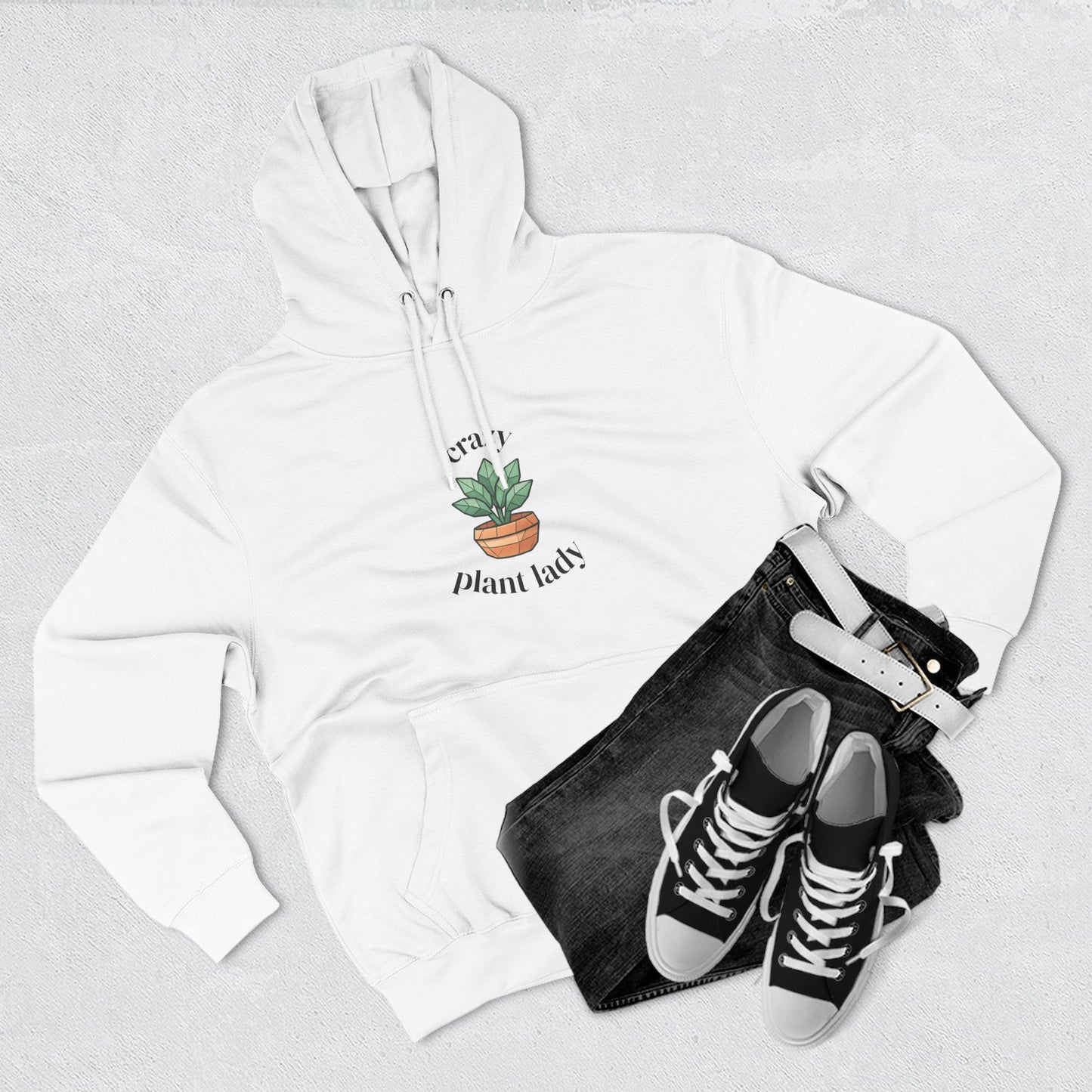 Fleece Hoodie: Plant Lover Gift, Botanical Three-Panel Hoodie, Plant Lady Pullover