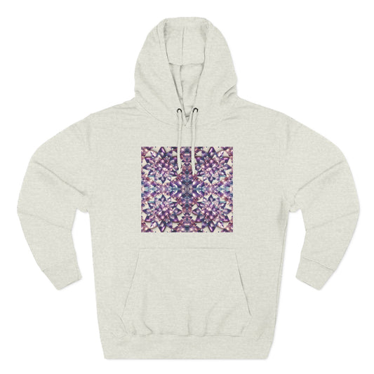 Fleece Hoodie - Amethyst Crystal Floral Design