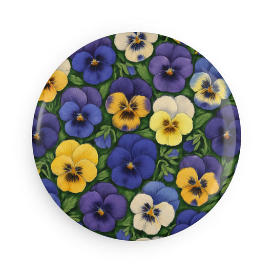 Button Magnet: Pansy Pattern