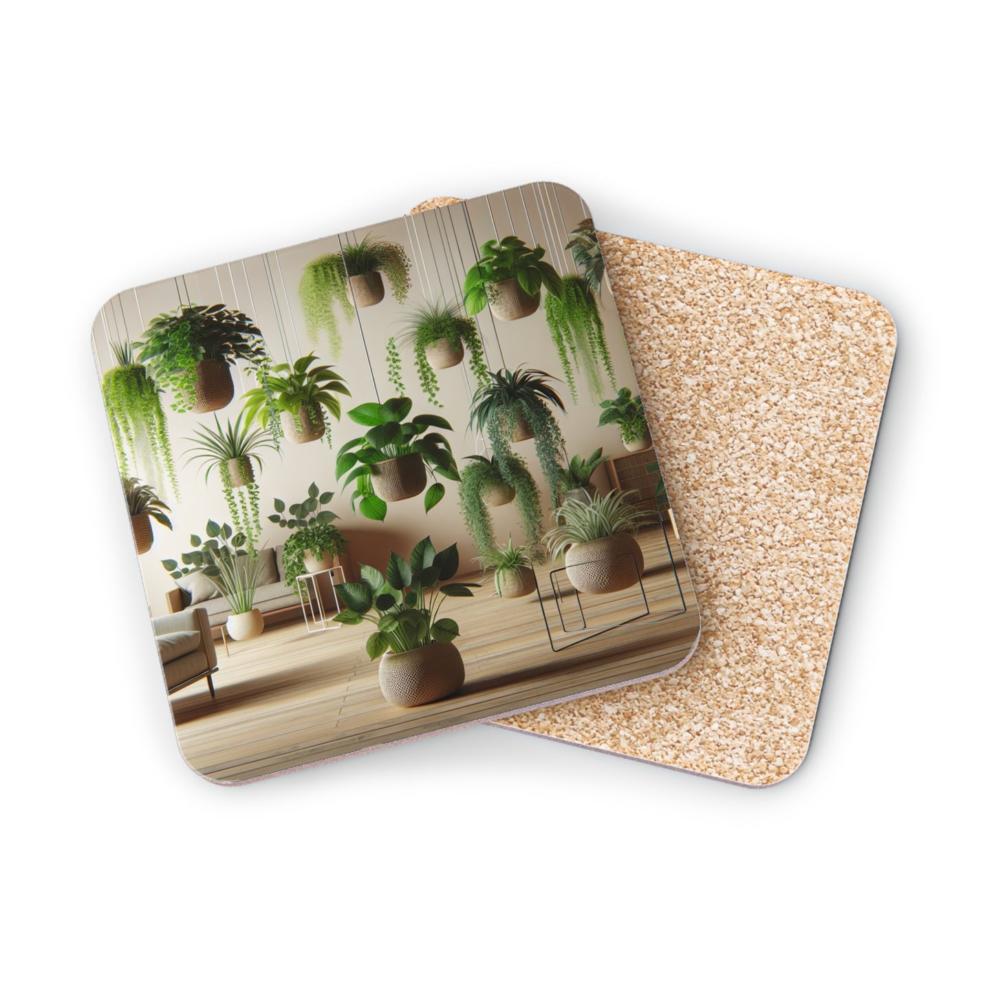 Tropical House Plants Coasters, Botanical Drink Coasters, Succulent Coasters, Plant Lover Gift, Greenery Coasters
