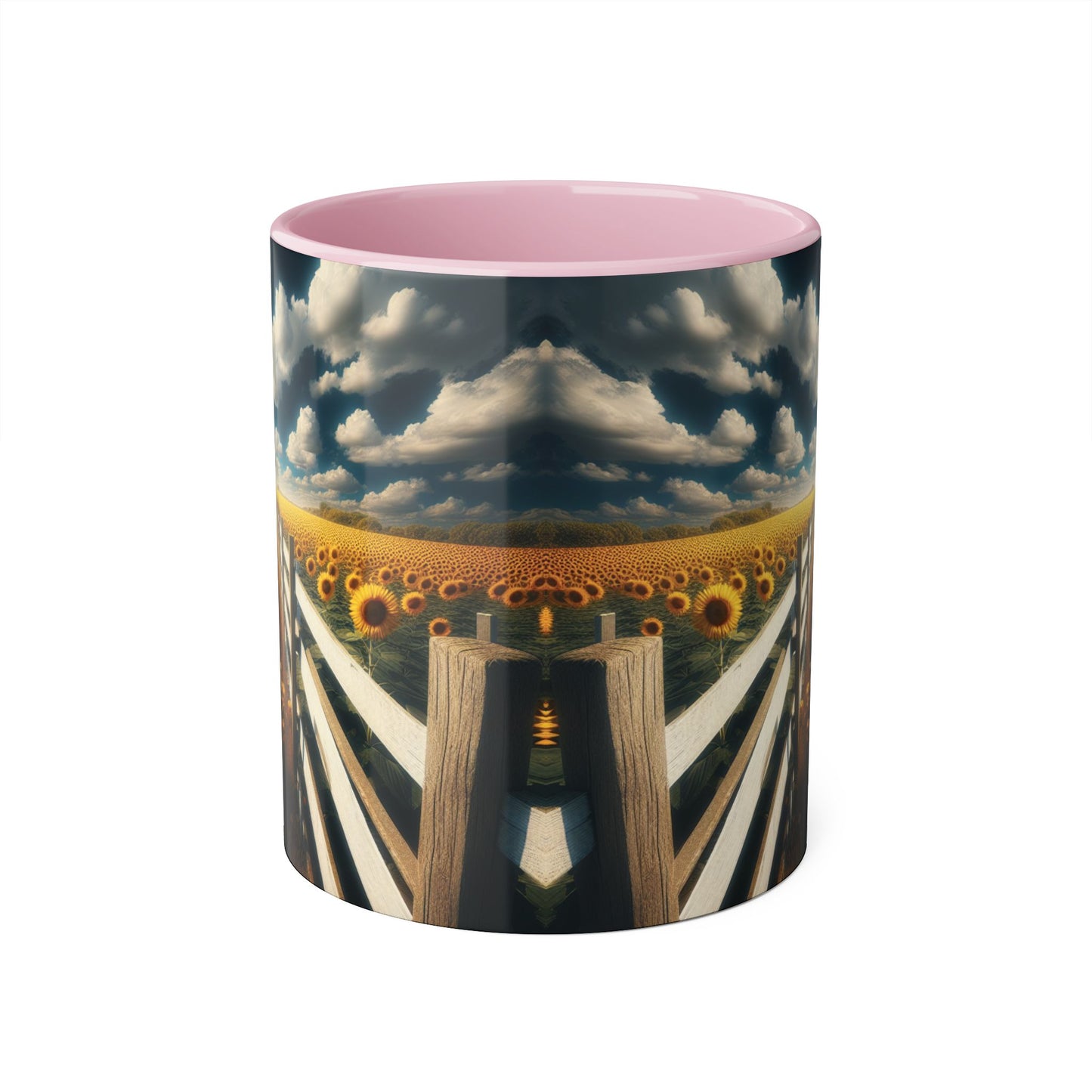 Sunflower Field Accent Mug - 11oz Windmill Design for Nature Lovers