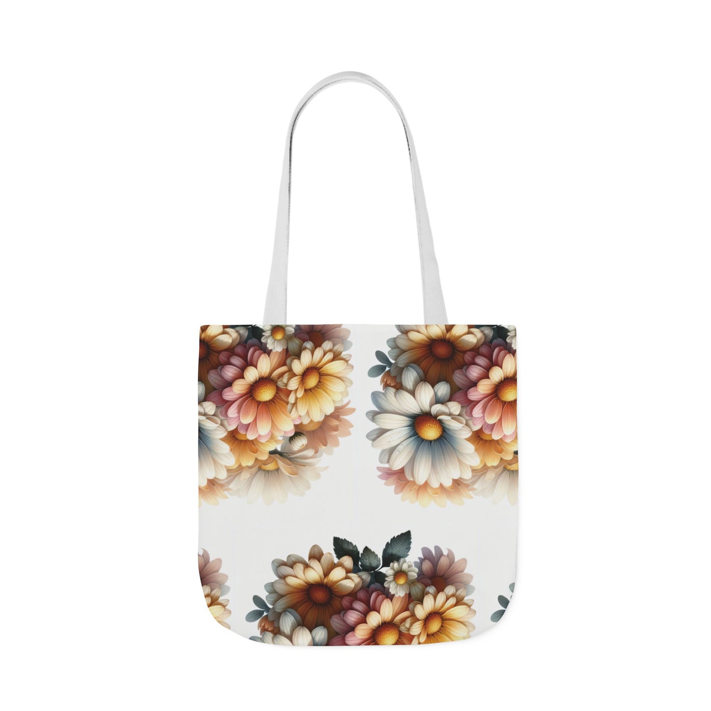 Floral Canvas Tote Bag with 5-Color Straps - Stylish