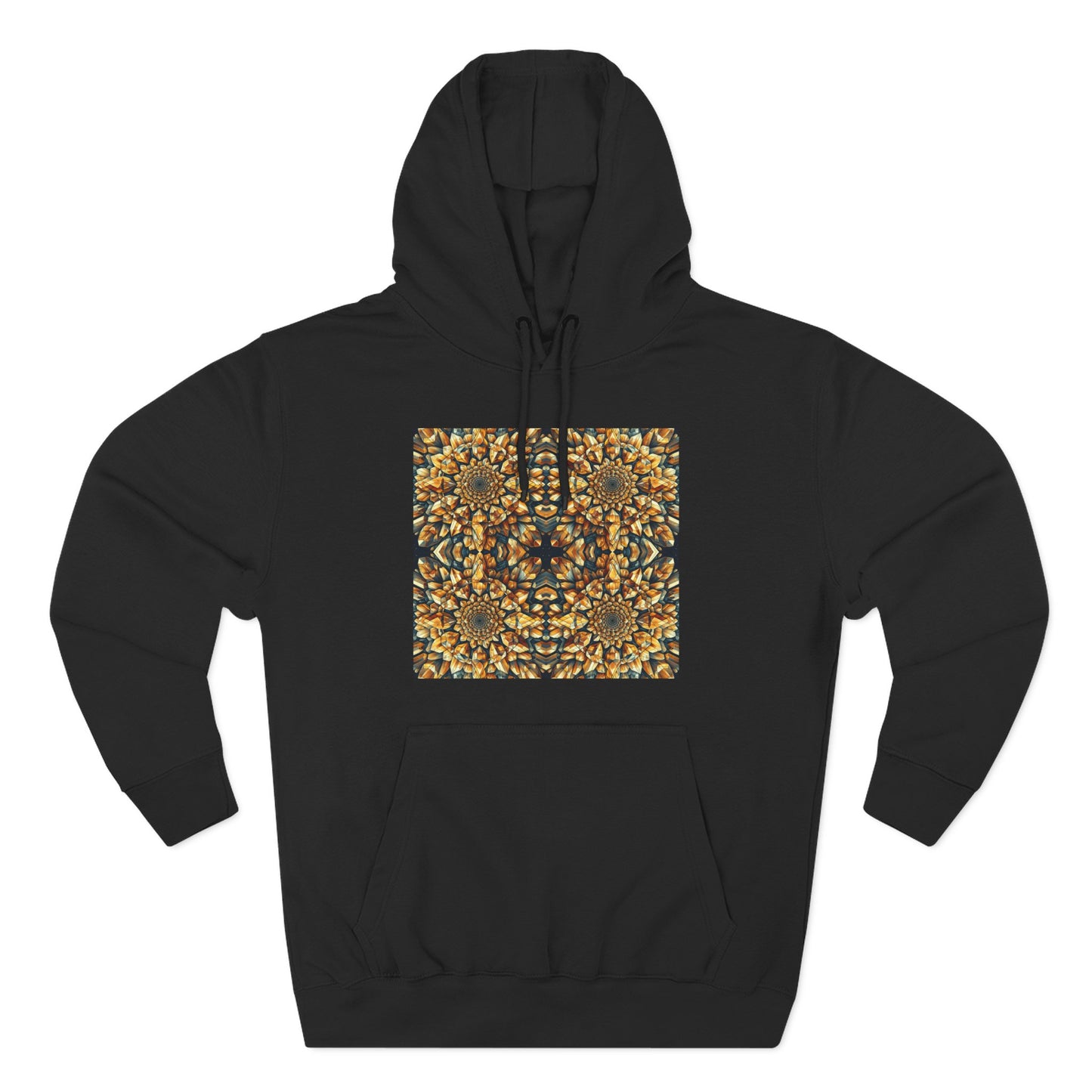Fleece Hoodie - Citrine Geometric Design