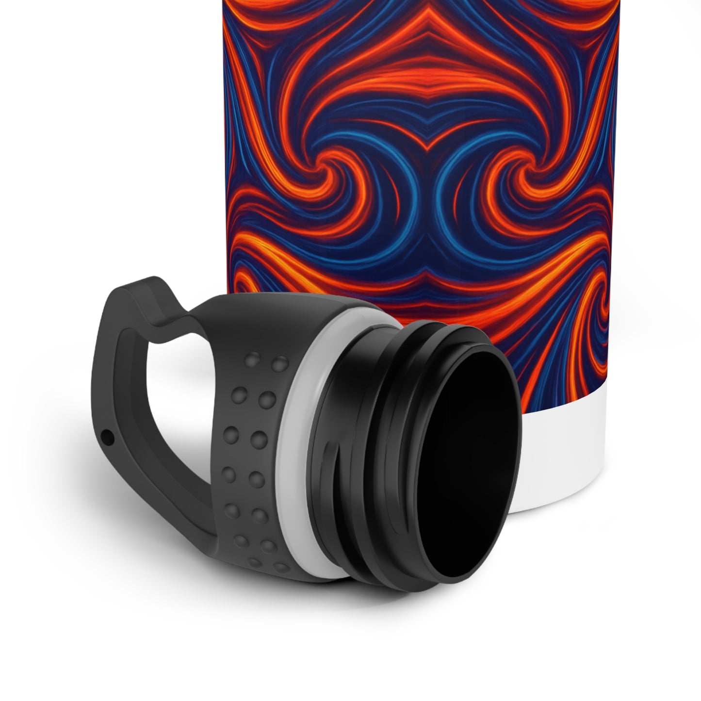Swirl Stainless Steel Water Bottle, Colorful Drinkware, Reusable Hydration Flask, Abstract Design Thermo Water Bottle, BPA Free