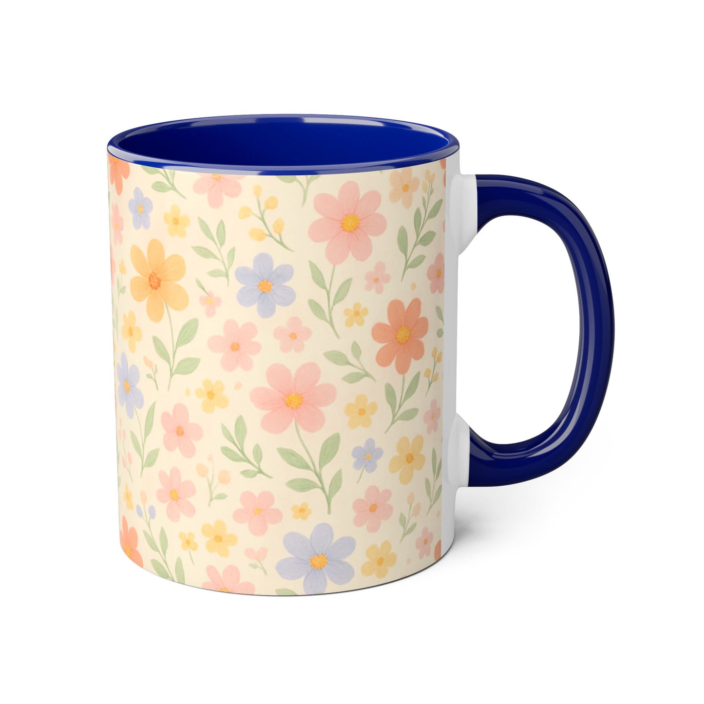 Dainty Floral Accent Mug, Elegant Flower Coffee Cup, Tea Mug, Floral Kitchen Decor, Gift for Her, Botanical Mug