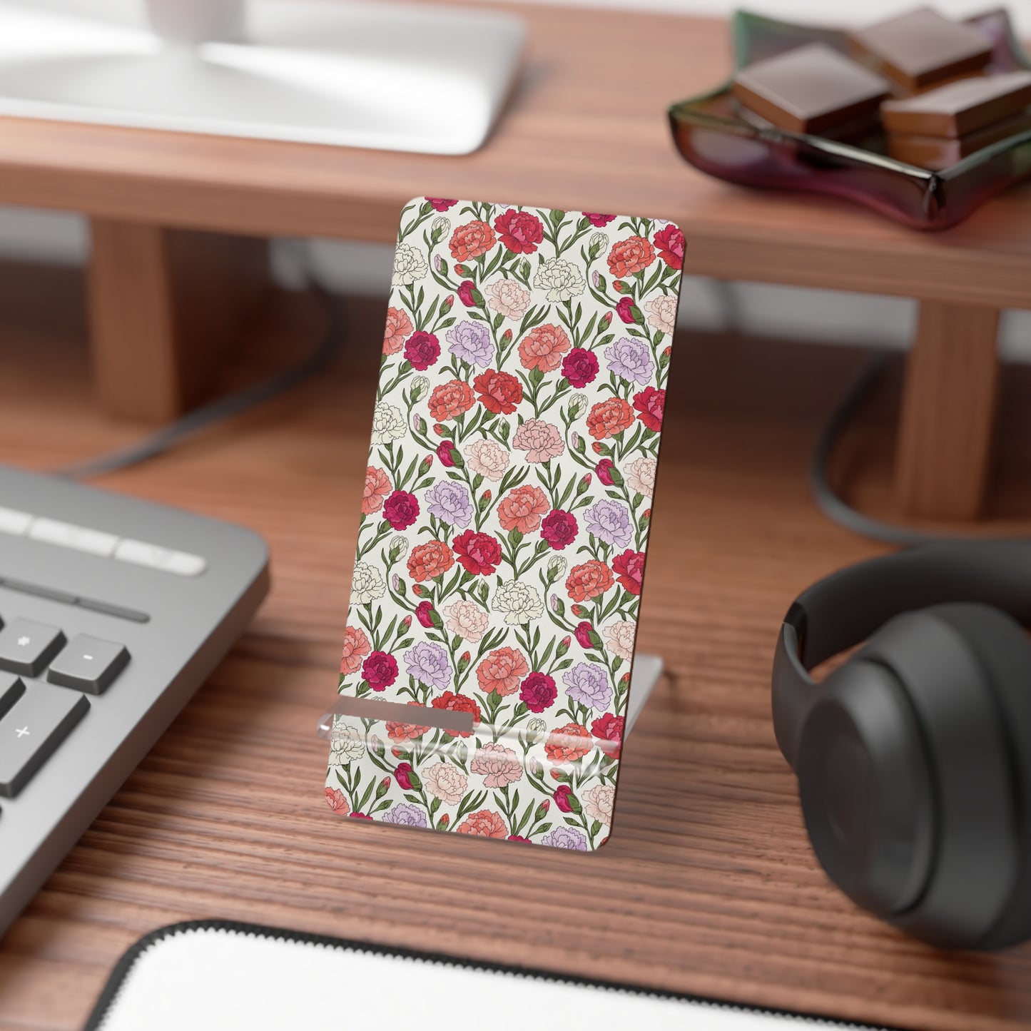 Floral Smartphone Stand – Vintage Rose Mobile Display Holder