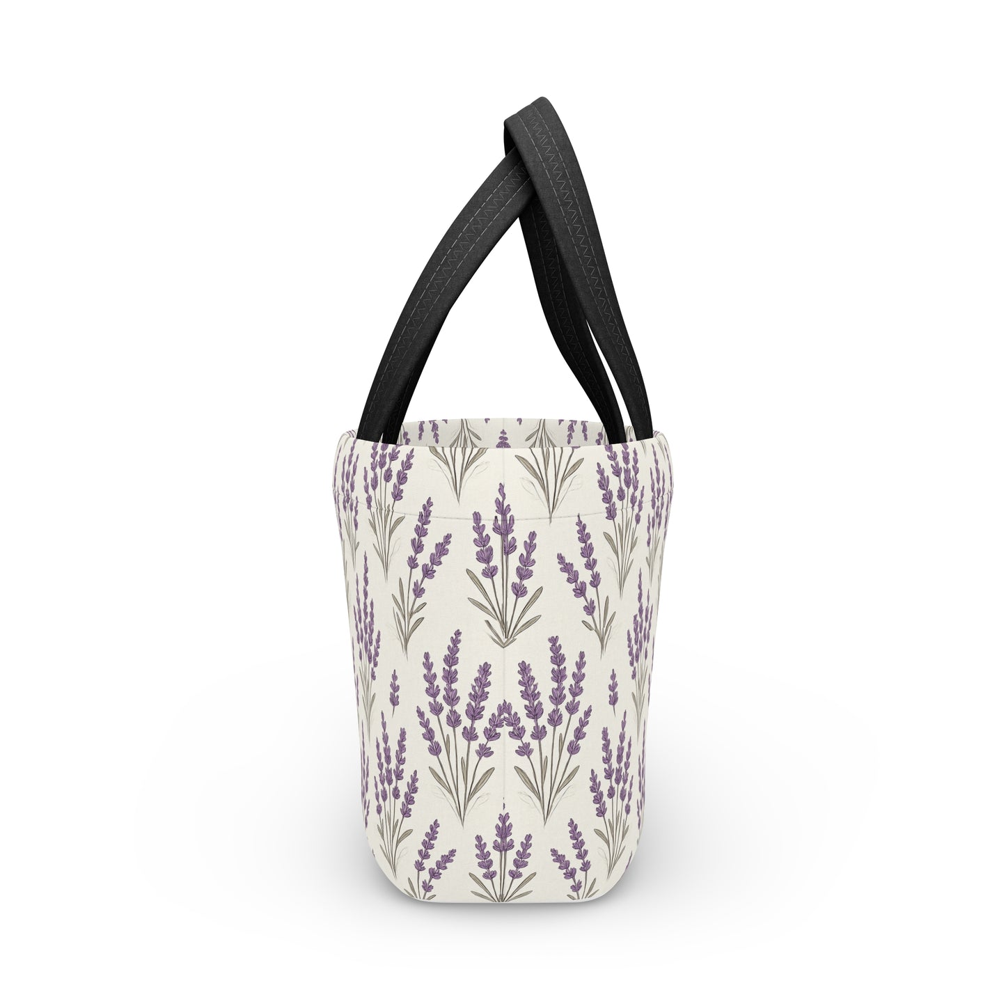 Lunch Bag: Lavender Floral Design, Insulated Tote for Work and School, Reusable Lunch Sack