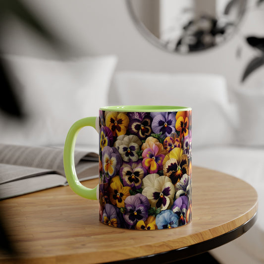 Vibrant Floral Accent Mug, Colorful Coffee Cup, Flower Design, Nature Lover Gift, Ideal for Birthdays, Relaxing Mornings, Home Decor