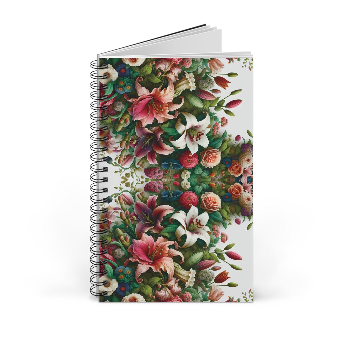Floral Spiral Journal | Blooming Garden Notebook for Writers, Gift for Students, Nature Lovers Diary, Eco-friendly, Spring Decor