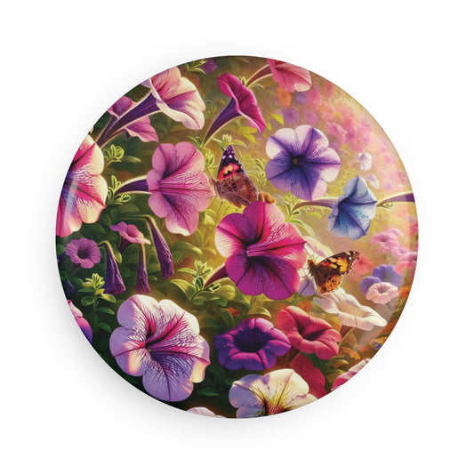 Vibrant Floral Button Magnet Set - Round Decorative Magnets for Home Décor
