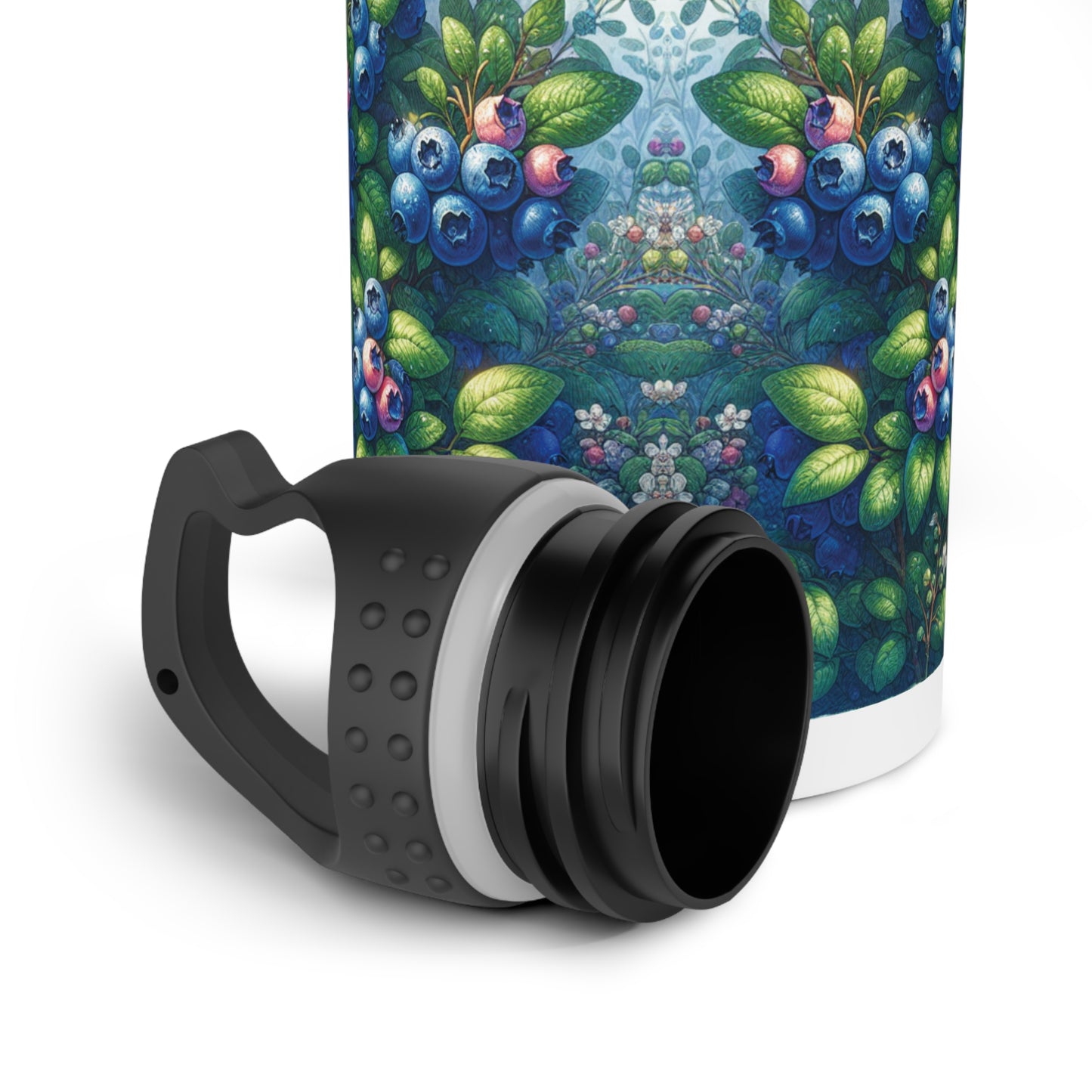 Stainless Steel Water Bottle - Blueberries Design, Fruit Lover Gift, Reusable Bottle, Gym Accessories, Hydration Tracker,