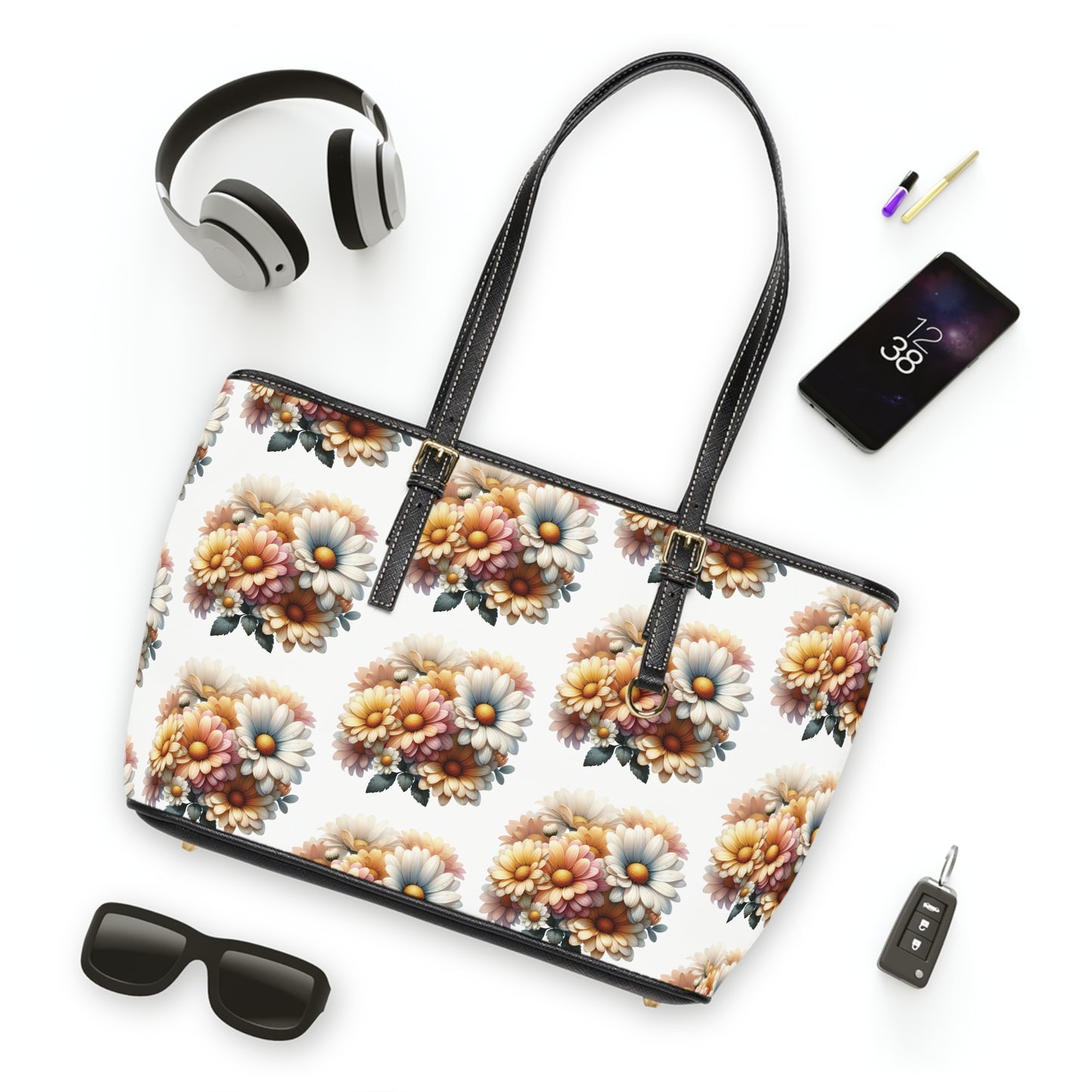Floral PU Leather Shoulder Bag - Chic Floral Design for Everyday Style