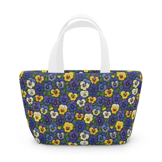 Lunch Bag with Pansy Pattern