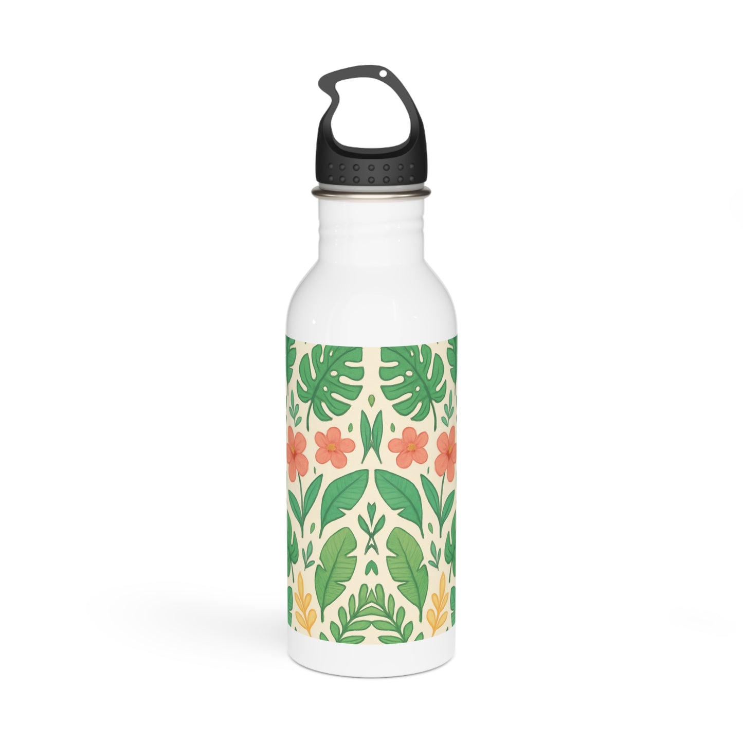 Tropical Floral Stainless Steel Water Bottle, Botanical Drinkware, Nature Lover Gift, Reusable Bottle, Summer Vibes Insulated