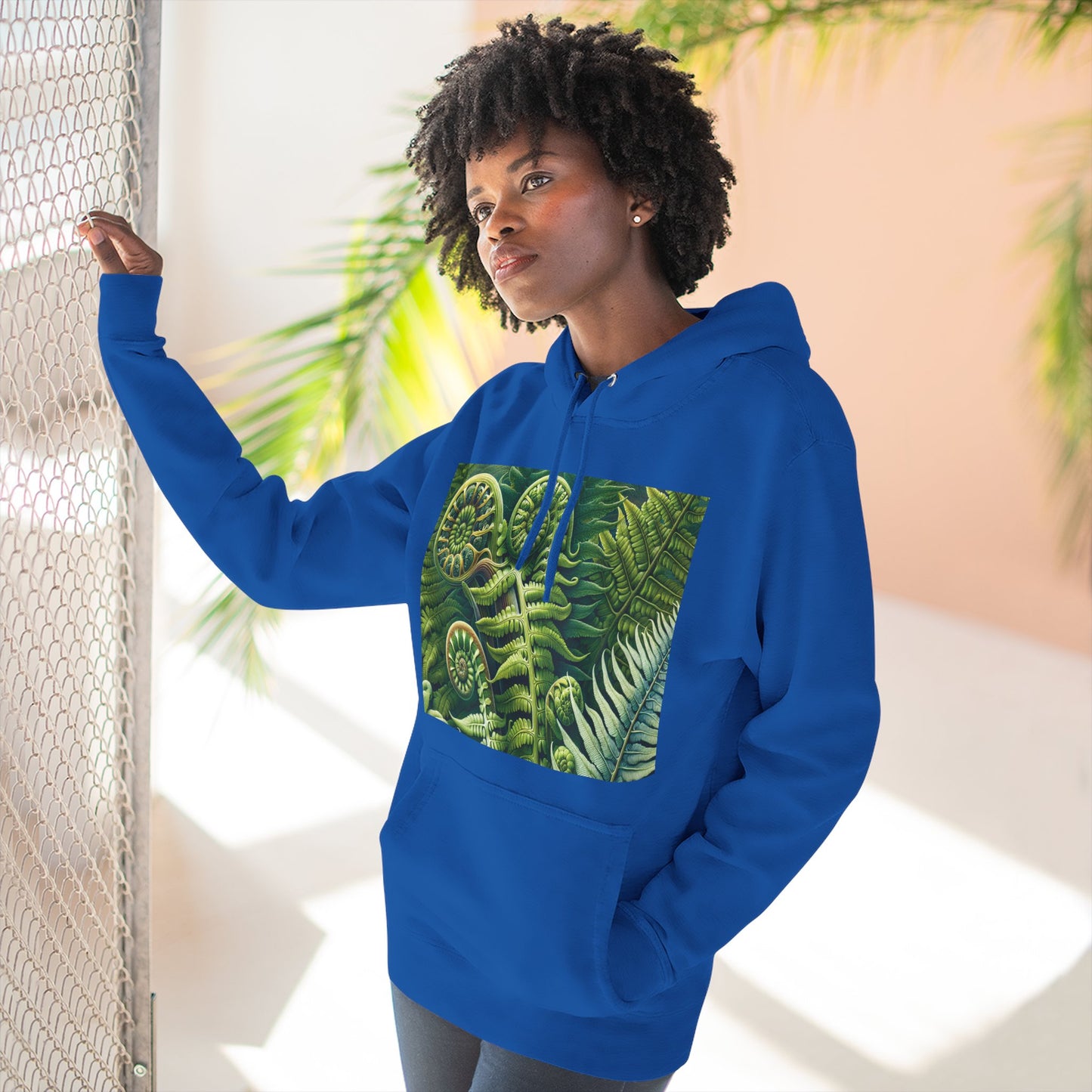 Nature-Inspired Three-Panel Fleece Hoodie for Outdoor Enthusiasts