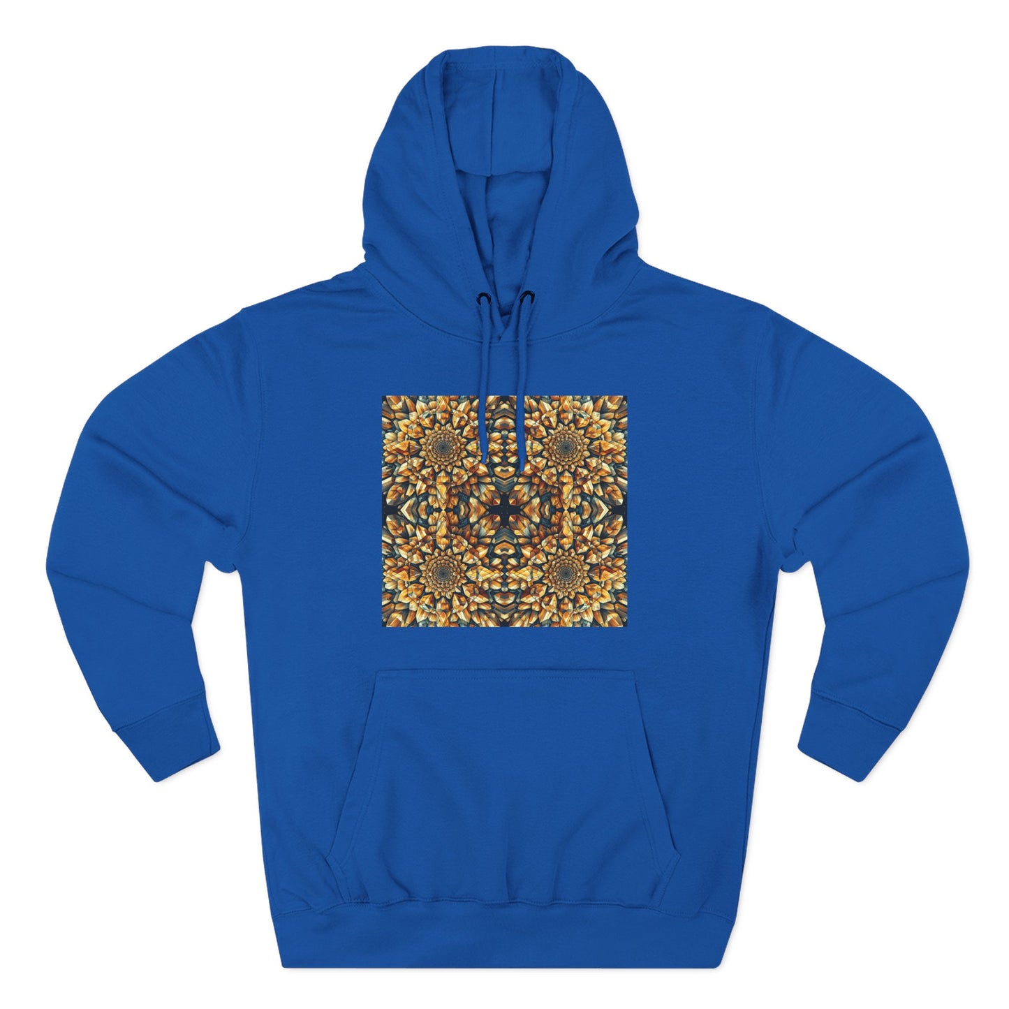 Fleece Hoodie - Citrine Geometric Design