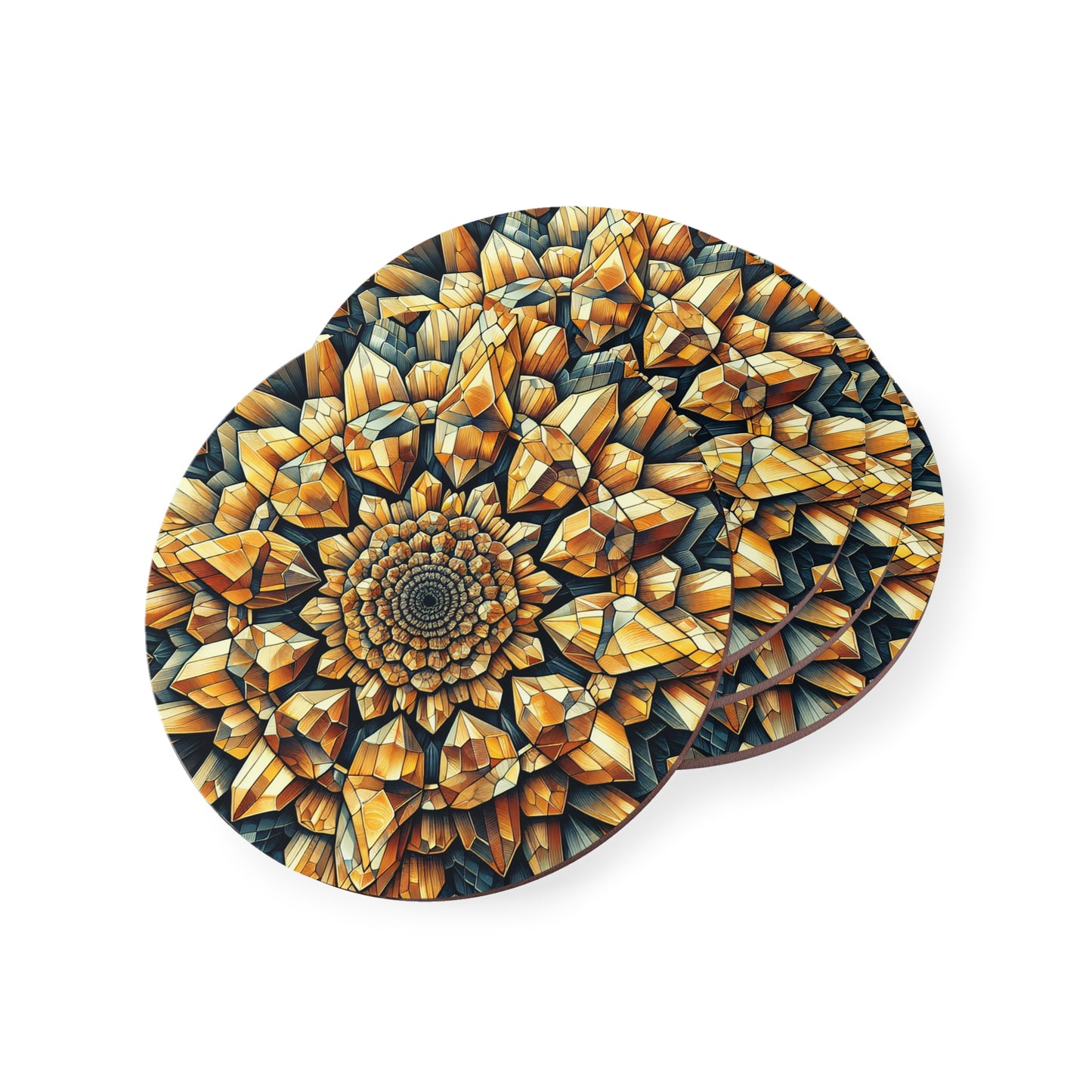 Citrine Coasters, Yellow Stone Drink Mats, Crystal Healing Home Decor, Set of 4, Boho Chic Table Accessories