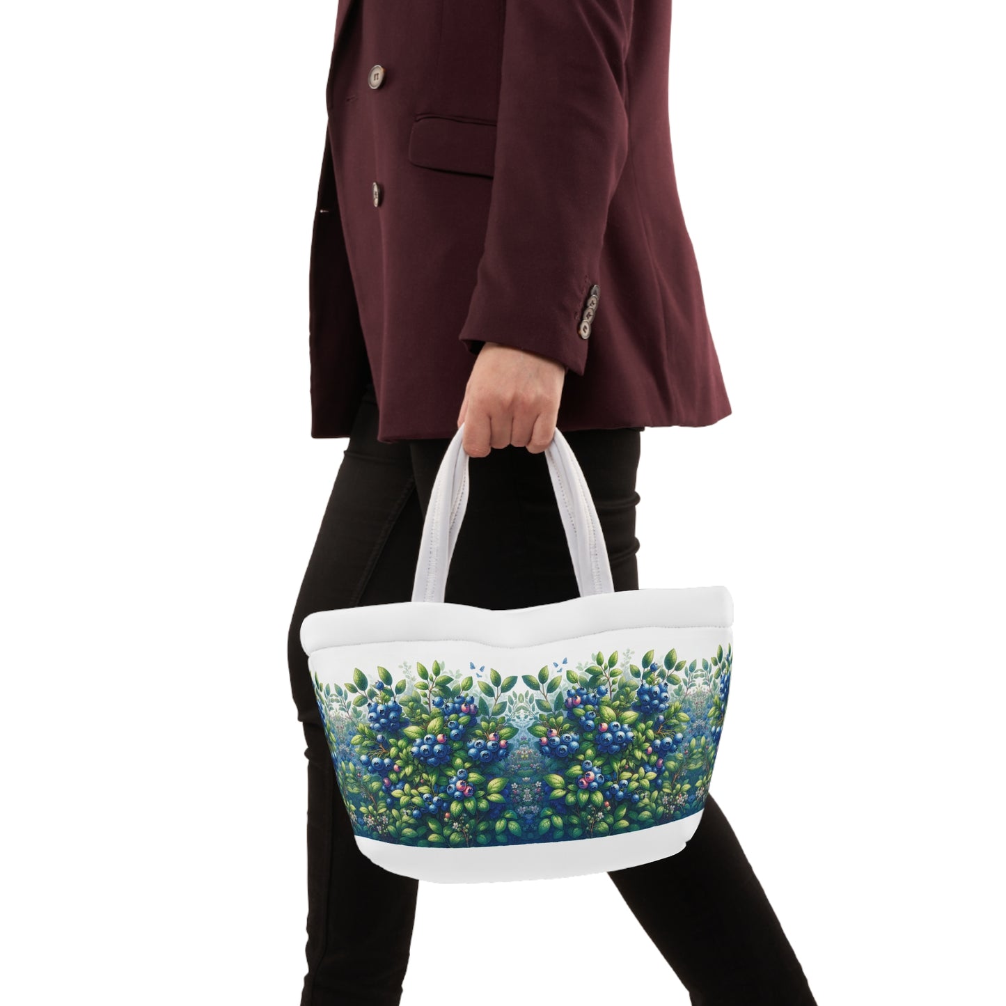 Blueberries Lunch Bag, Insulated Tote for Work, School, Picnics, Reusable Lunchbox, Food Storage Bag