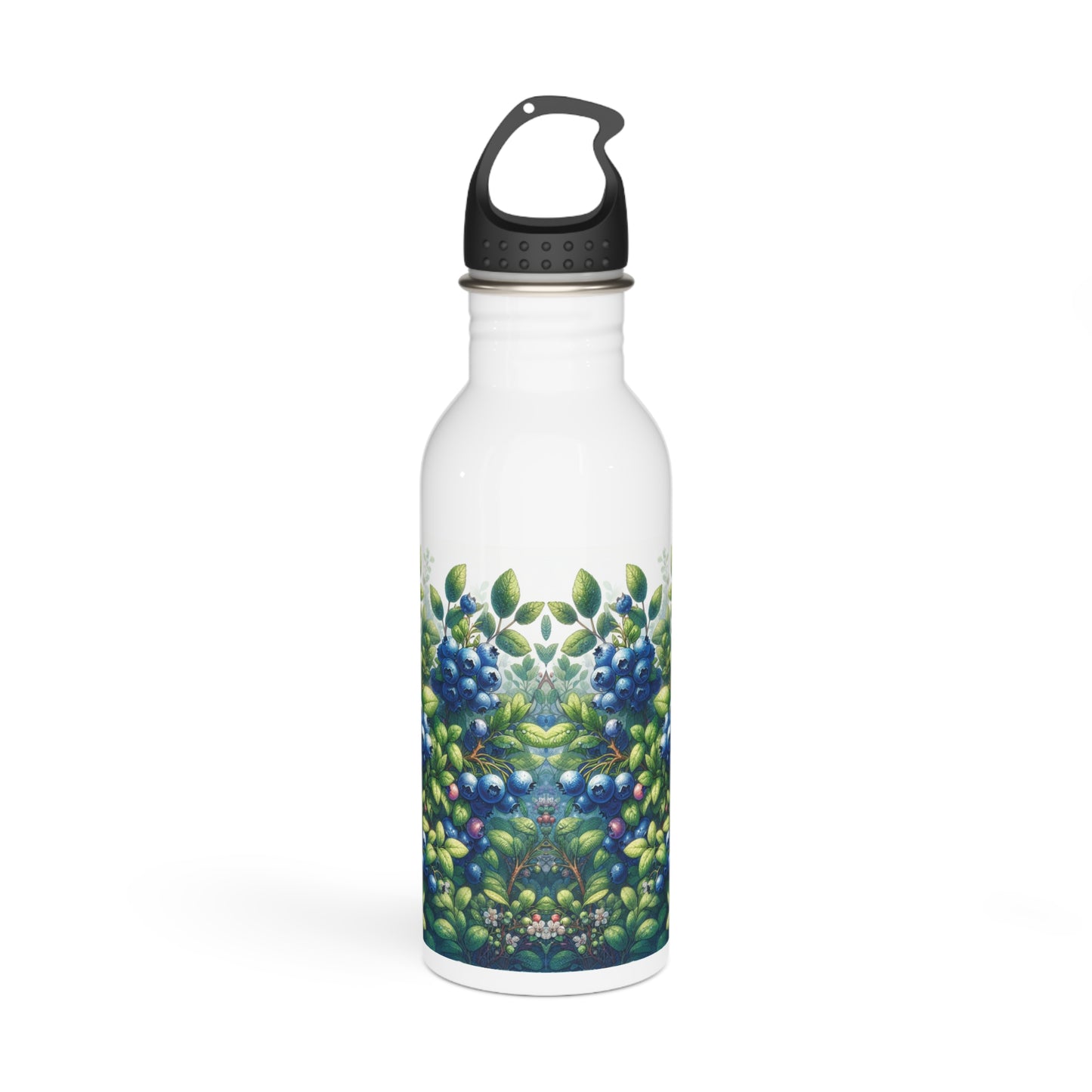 Stainless Steel Water Bottle - Blueberries Design, Fruit Lover Gift, Reusable Bottle, Gym Accessories, Hydration Tracker,