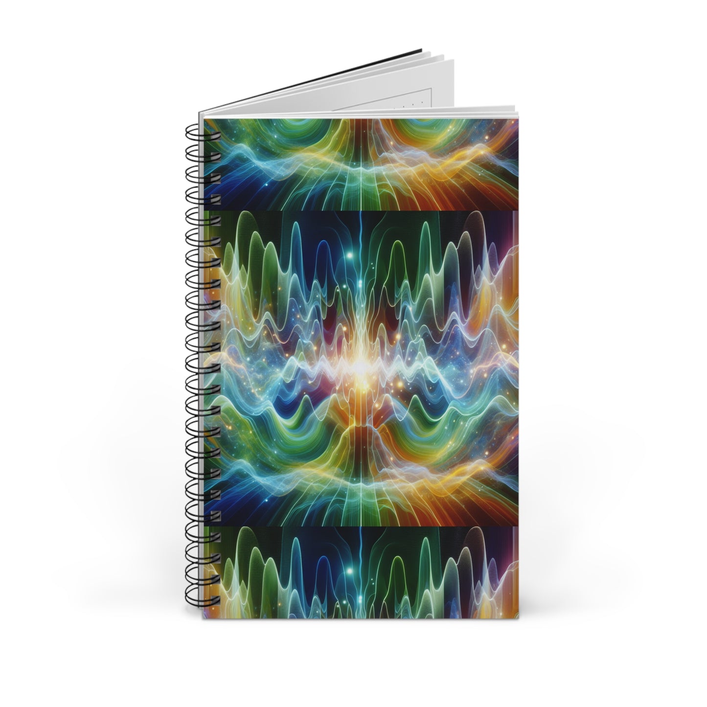 Frequency Waves Spiral Journal -  Meditation Diary, Healing Journal, Mindfulness Planner, Sacred Geometry Notepad