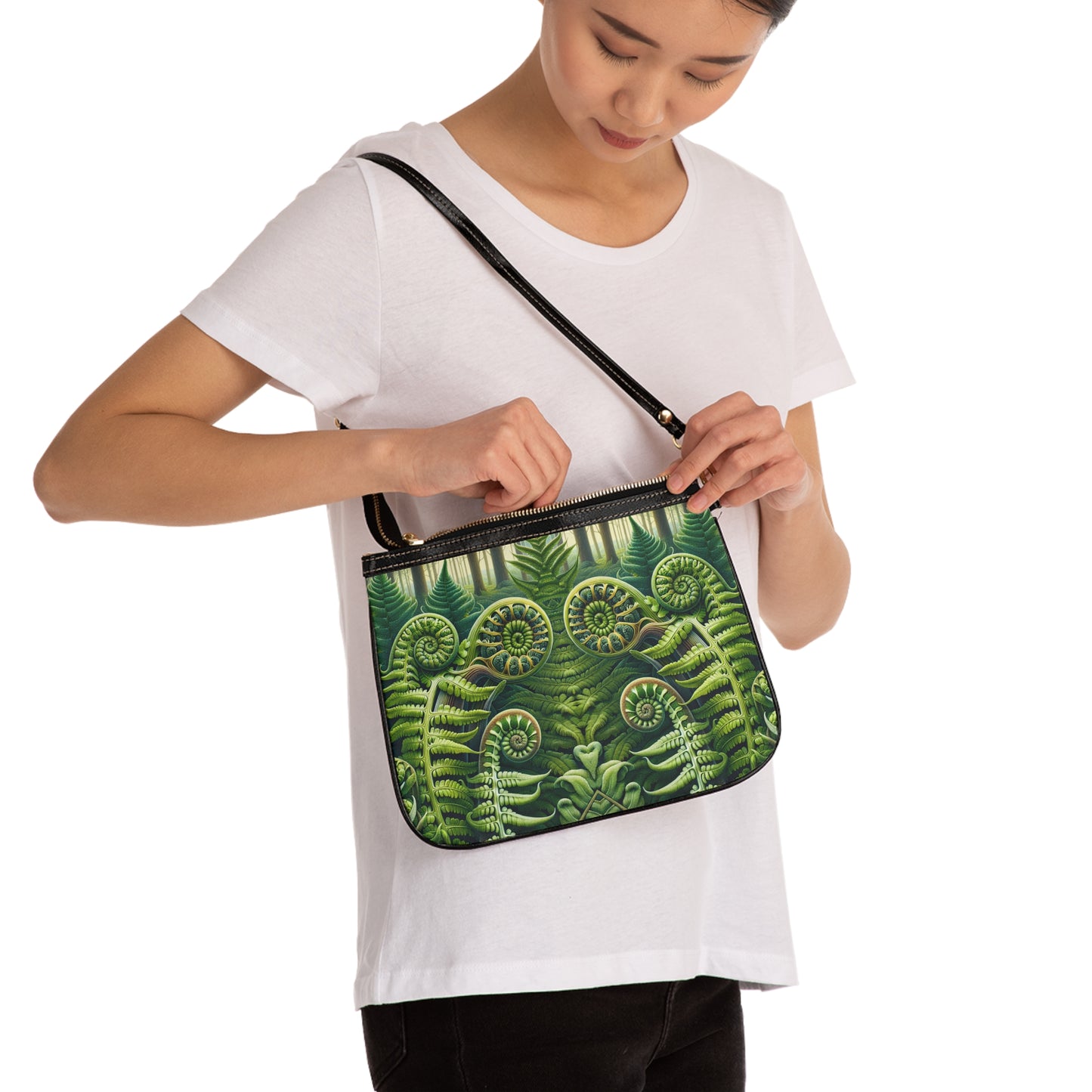 Fern Leaves Small Shoulder Bag