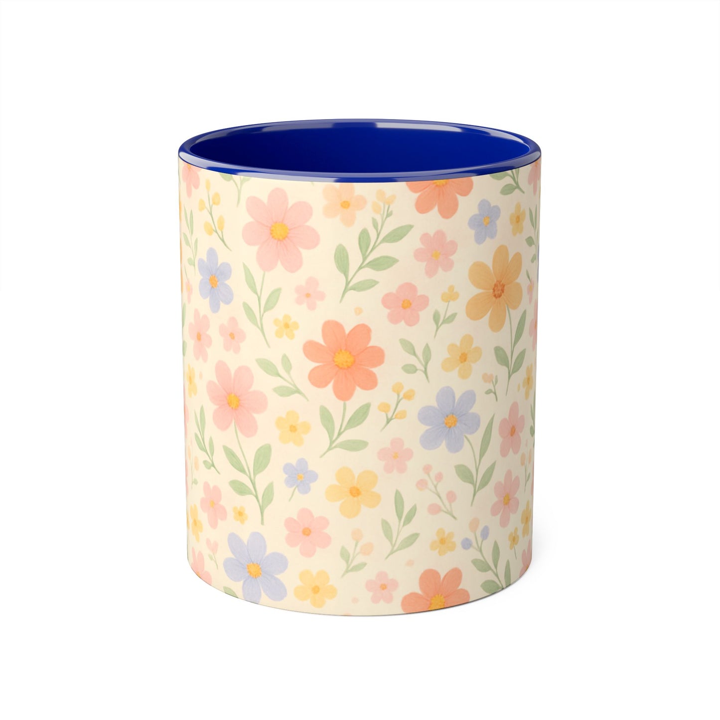 Dainty Floral Accent Mug, Elegant Flower Coffee Cup, Tea Mug, Floral Kitchen Decor, Gift for Her, Botanical Mug