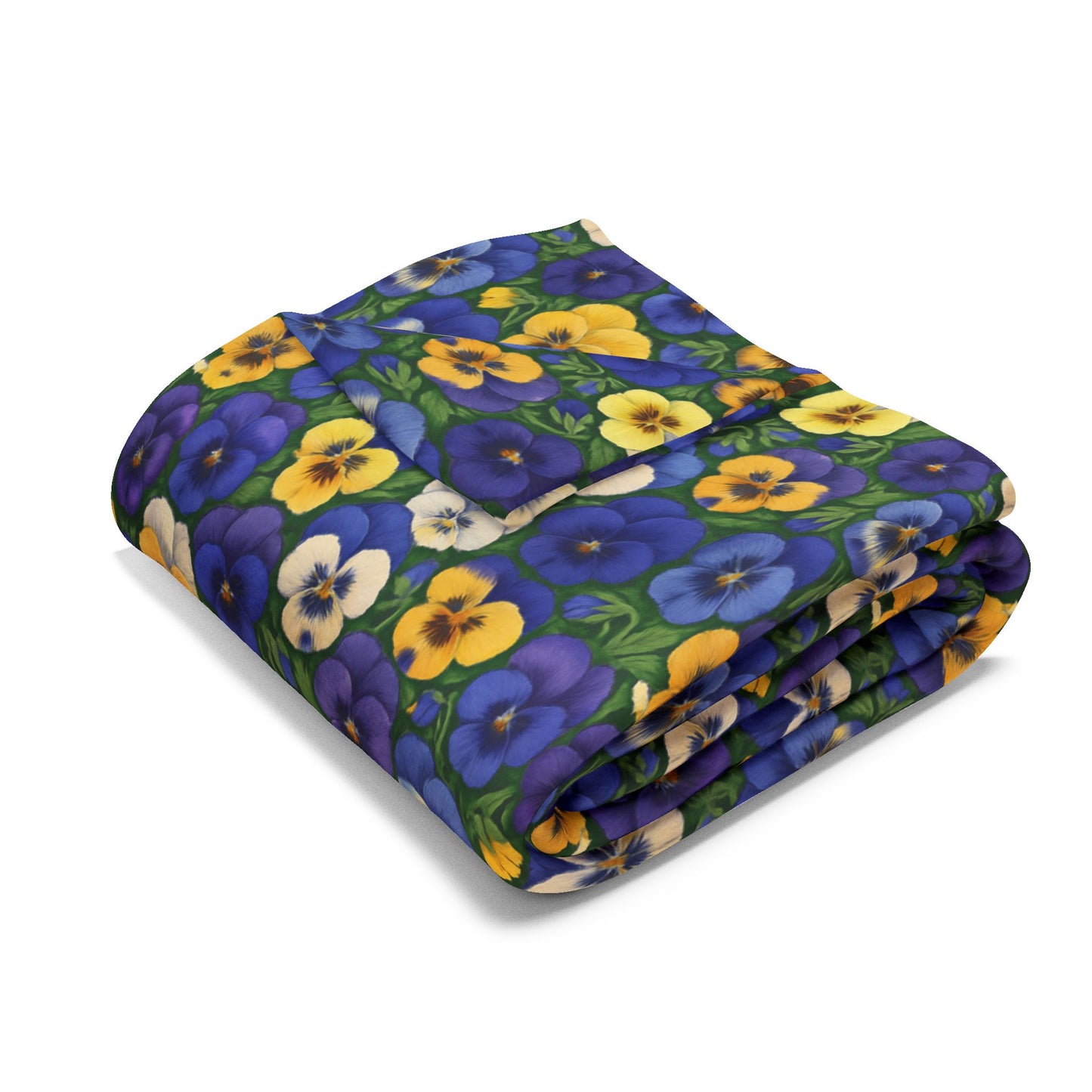 Pansy Floral Arctic Fleece Blanket — Cozy Botanical Throw