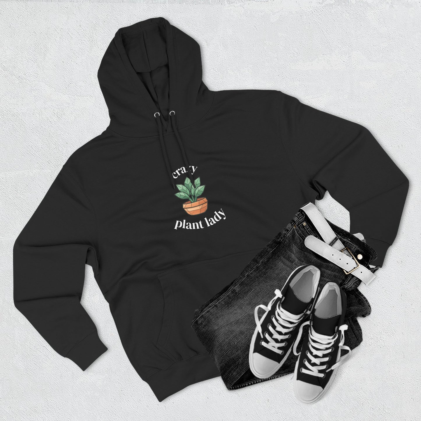 Fleece Hoodie: Plant Lover Gift, Botanical Three-Panel Hoodie, Plant Lady Pullover