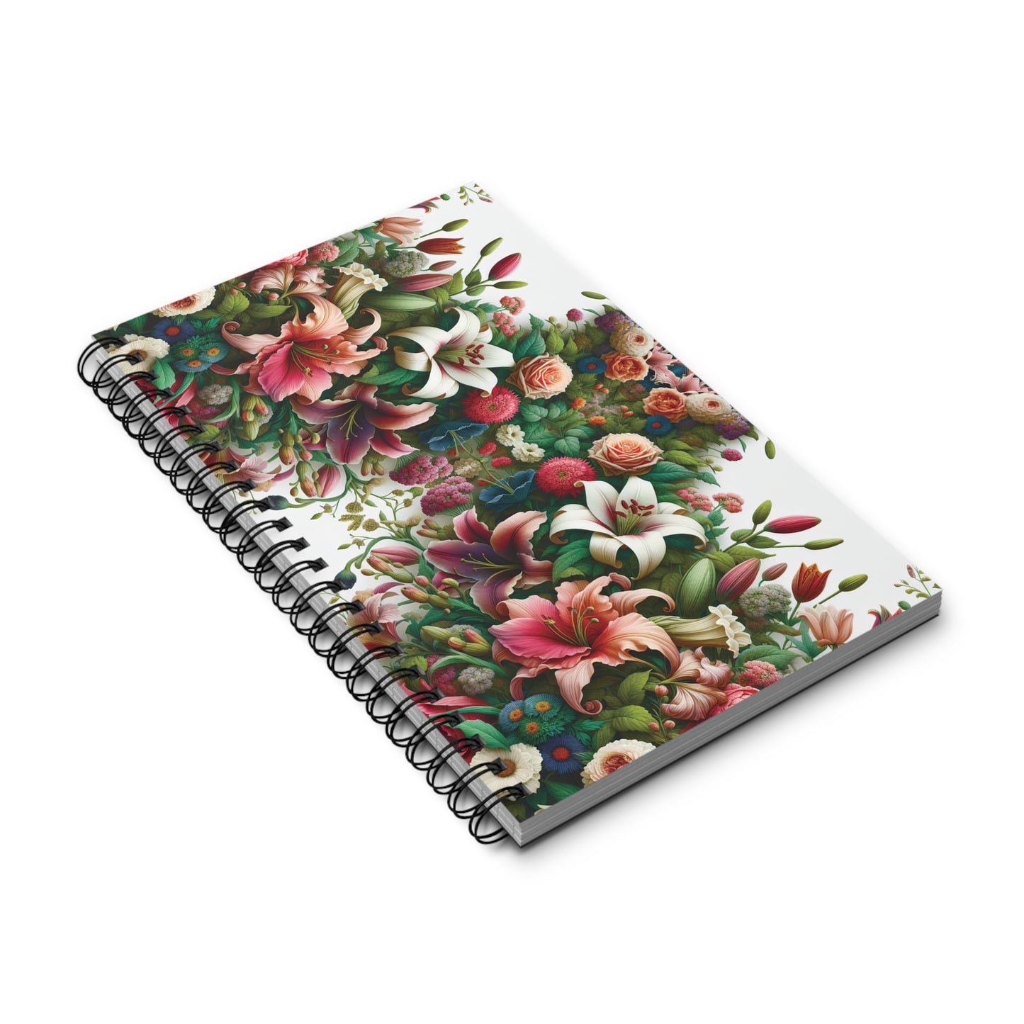 Floral Spiral Journal | Blooming Garden Notebook for Writers, Gift for Students, Nature Lovers Diary, Eco-friendly, Spring Decor