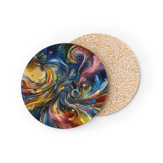 Energy Waves Coasters - Set of 4, Drink Coasters, Geometric Design Coasters, Housewarming Gift, Home Decor, Kitchen Accessories