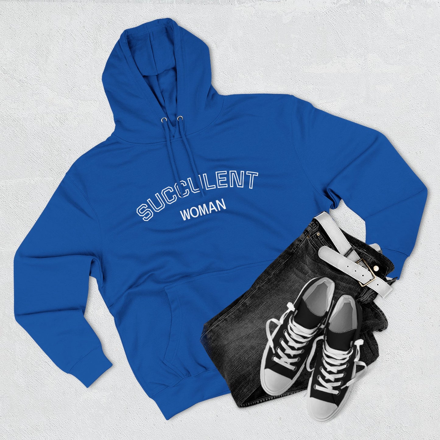Fleece Hoodie: Succulent University Design, Botanical Plant Lover Gift, Cactus Lover Sweatshirt