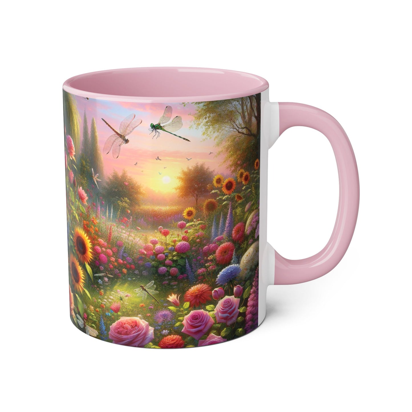 Whimsical Dragonfly Accent Mug, Colorful Nature Coffee Cup, Garden Lover Gift, Outdoor Enthusiast Ceramic, Perfect for Spring