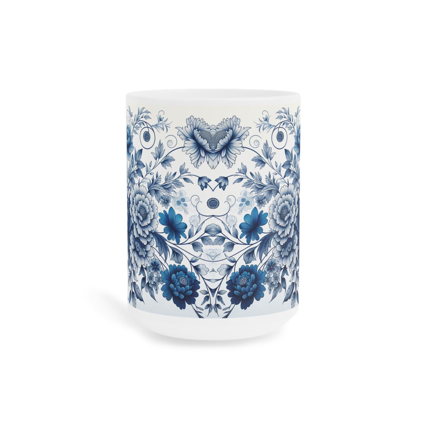 Elegant Floral Ceramic Mugs - Blue Blossom Design, Gift for Tea Lovers, Home Decor, Coffee Mug, Ceramic Drinkware