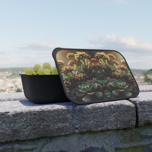 Bento Box - Blooming Succulent Design, Eco friendly lunch box set