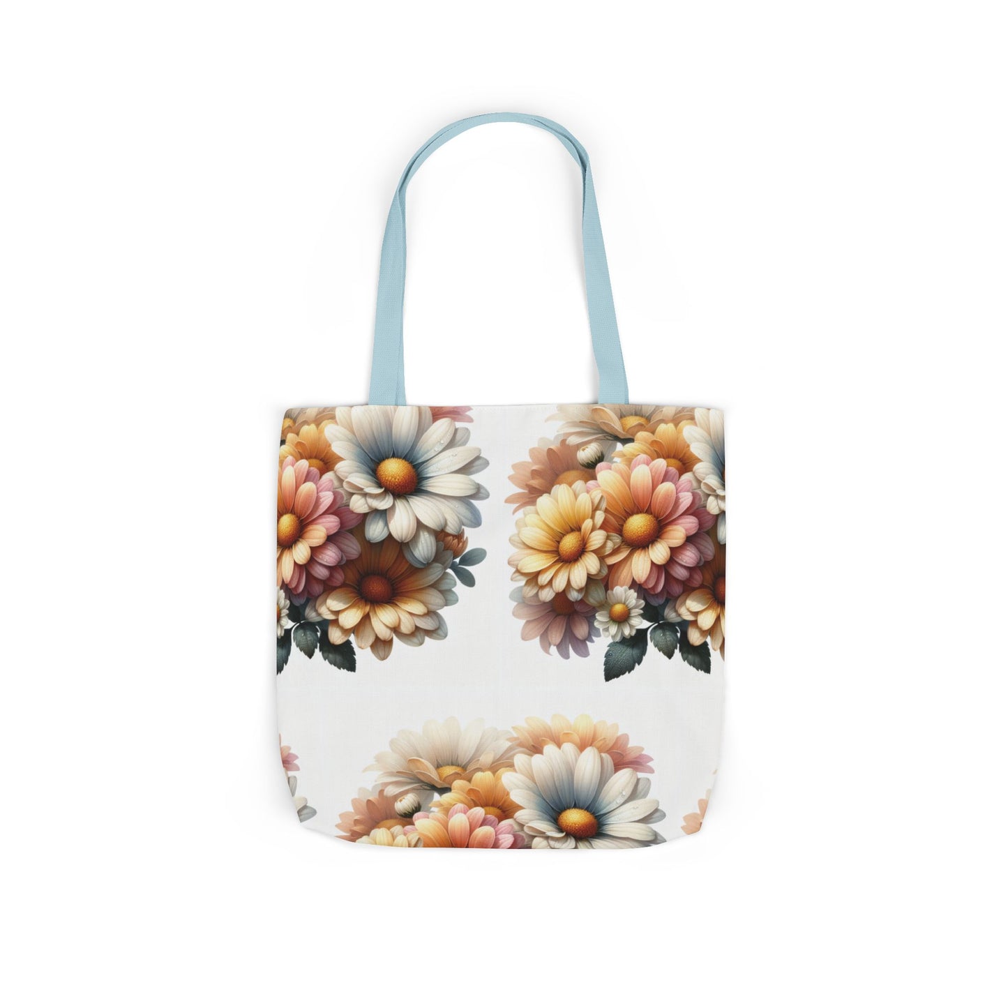 Floral Canvas Tote Bag with 5-Color Straps - Stylish
