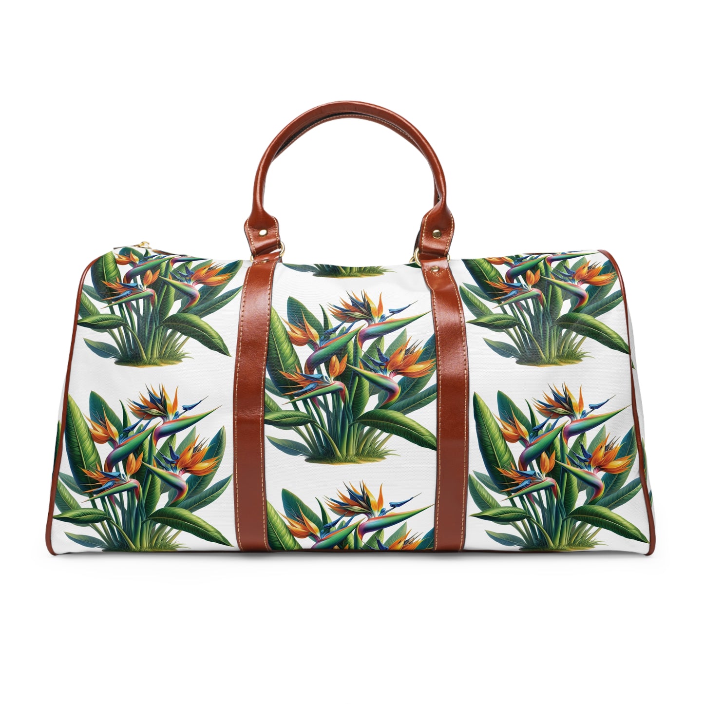 Waterproof Travel Bag, Bird of Paradise Plant, Floral Weekend Duffle, Botanical Carry-On, Nature Lover Gift, Summer Vacation