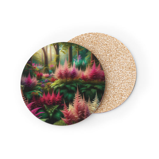 Astilbe Bloom Design Coasters, Floral Drink Coasters, Set of 4, Housewarming Gift, Home Decor