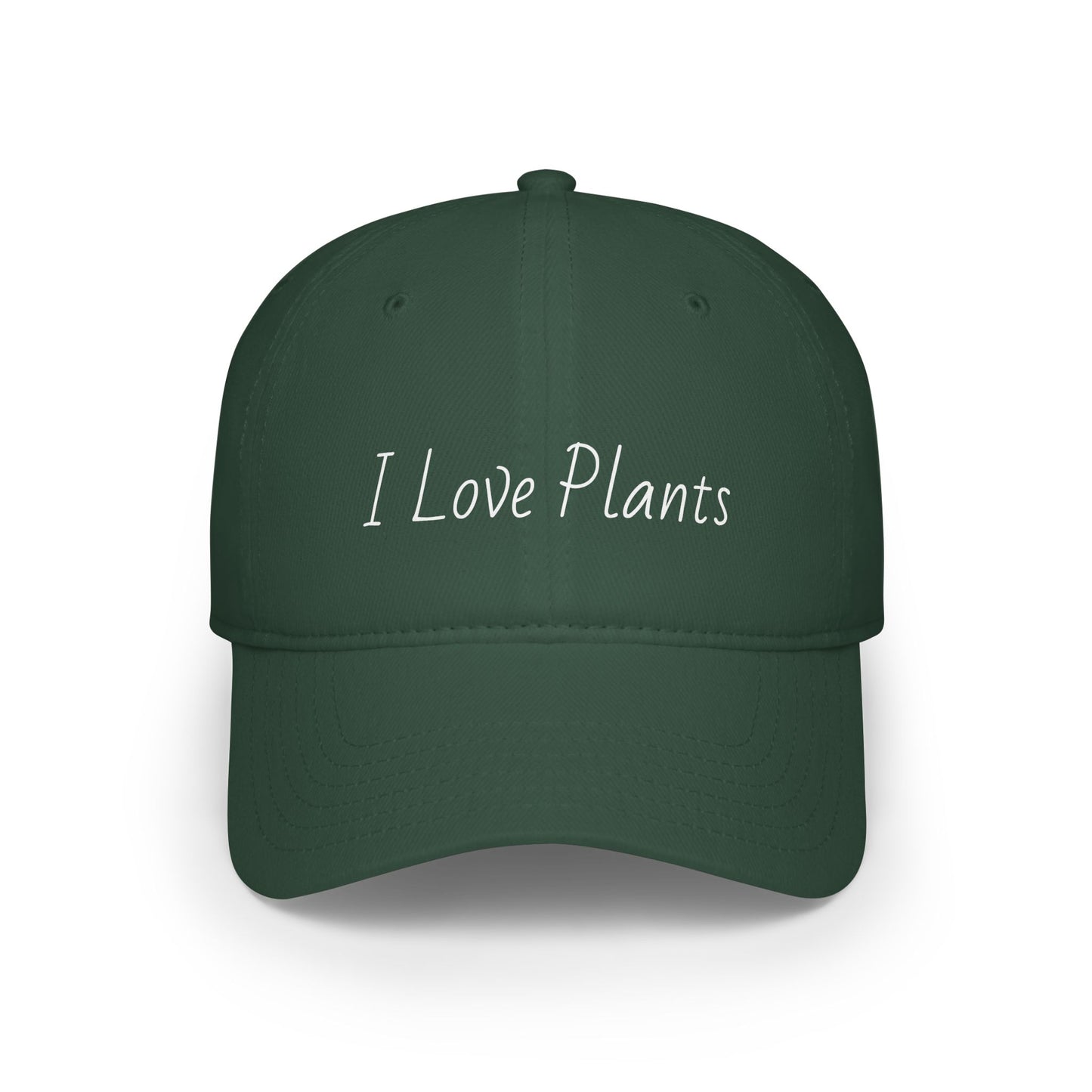 I Love Plants Low Profile Baseball Cap, Plant Lovers Gift, Gardening Hat, Casual Everyday Cap