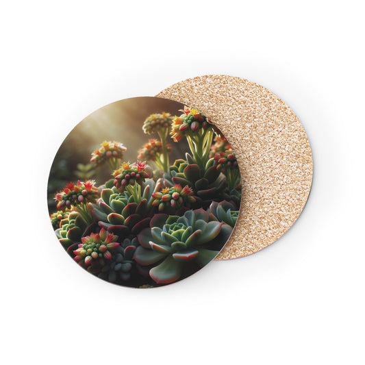 Flowering Succulent Coasters, Desert Plant Drink Coasters, Cactus Coaster, Botanical Home Decor, Table Protection Mats, Housewarming