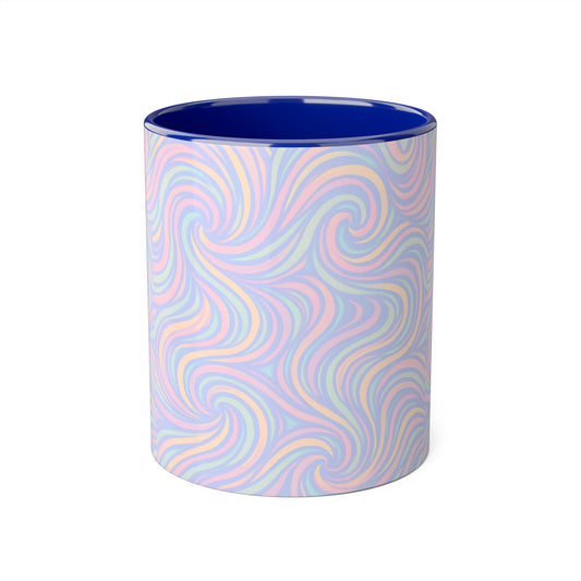 Pastel Swirl Coffee Mug, Colorful Accent Mug for Coffee Lovers, Gift for Birthdays, Home Decor, Office Use