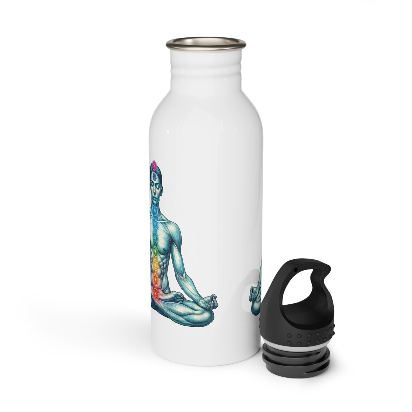 Chakra Meditation Water Bottle, Yoga Gift, Reiki Energy Healing, Mindfulness Drinkware, Wellness Gift, Spiritual Hydration Flask, Energy
