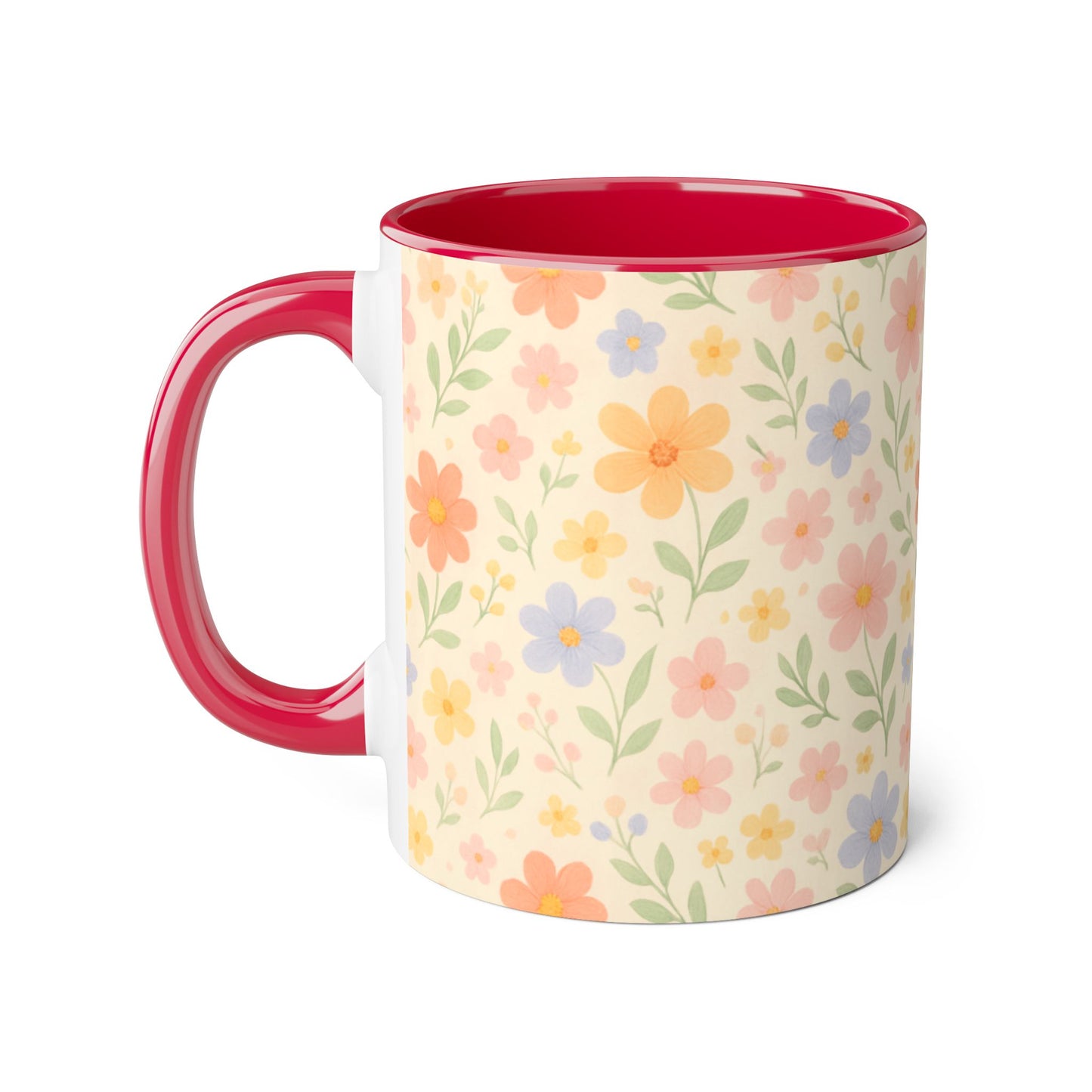 Dainty Floral Accent Mug, Elegant Flower Coffee Cup, Tea Mug, Floral Kitchen Decor, Gift for Her, Botanical Mug