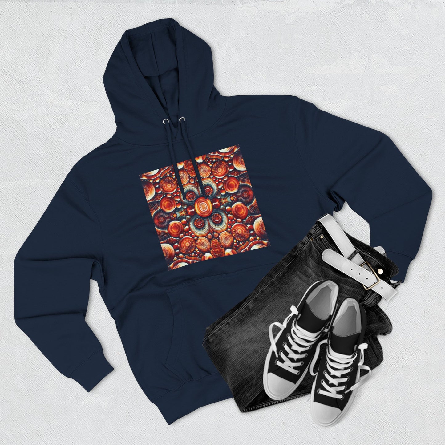 Fleece Hoodie - Carnelian Pattern