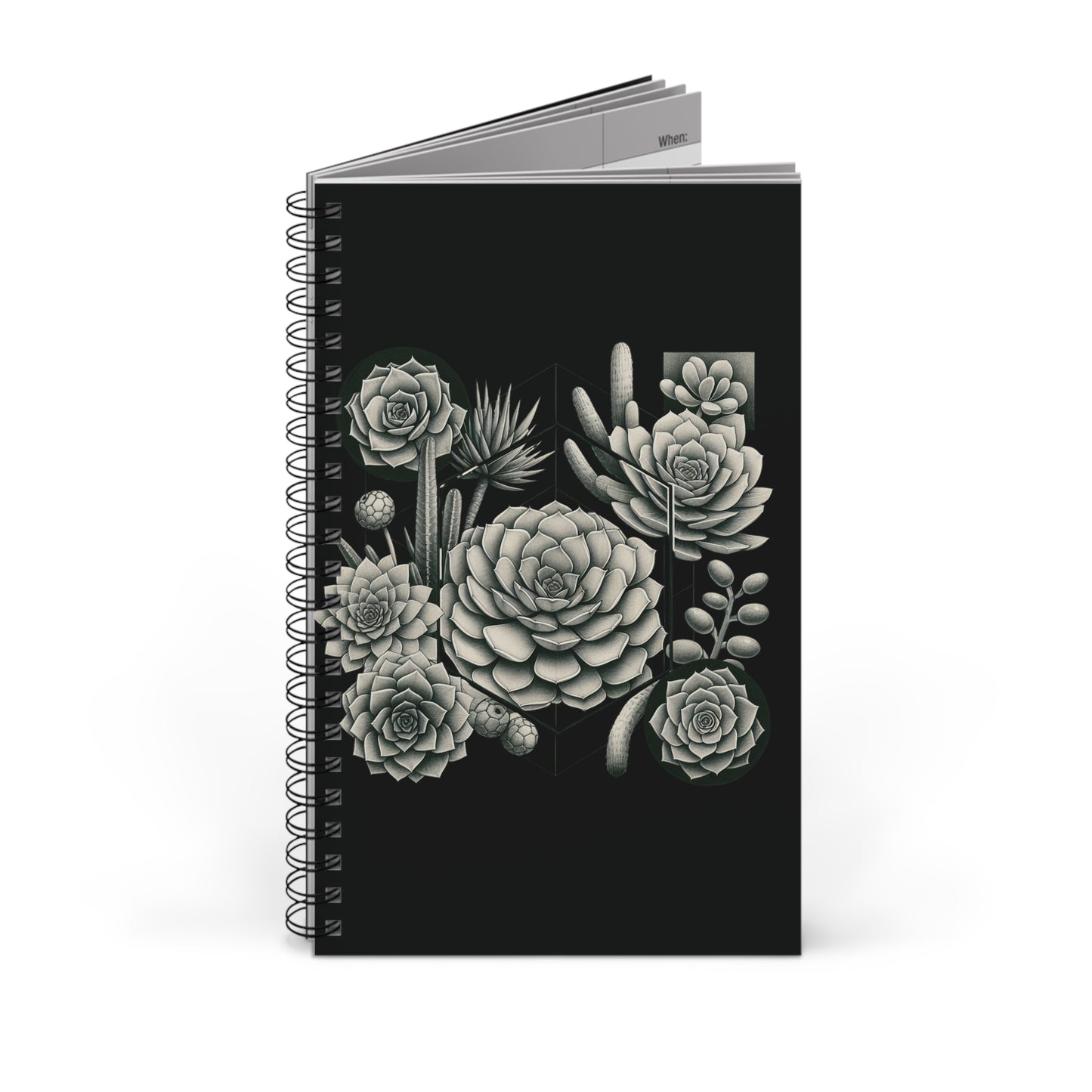 Botanical Spiral Journal - Succulent Design, Gift for Writers, Journal Lovers, Nature Enthusiasts