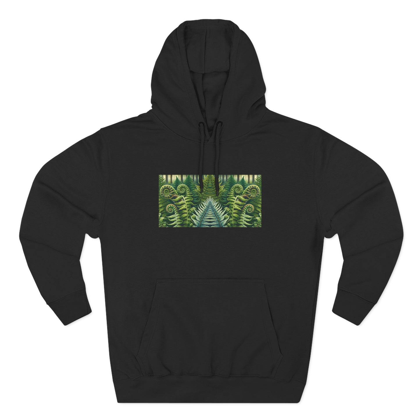 Nature-Inspired Three-Panel Fleece Hoodie for Outdoor Enthusiasts