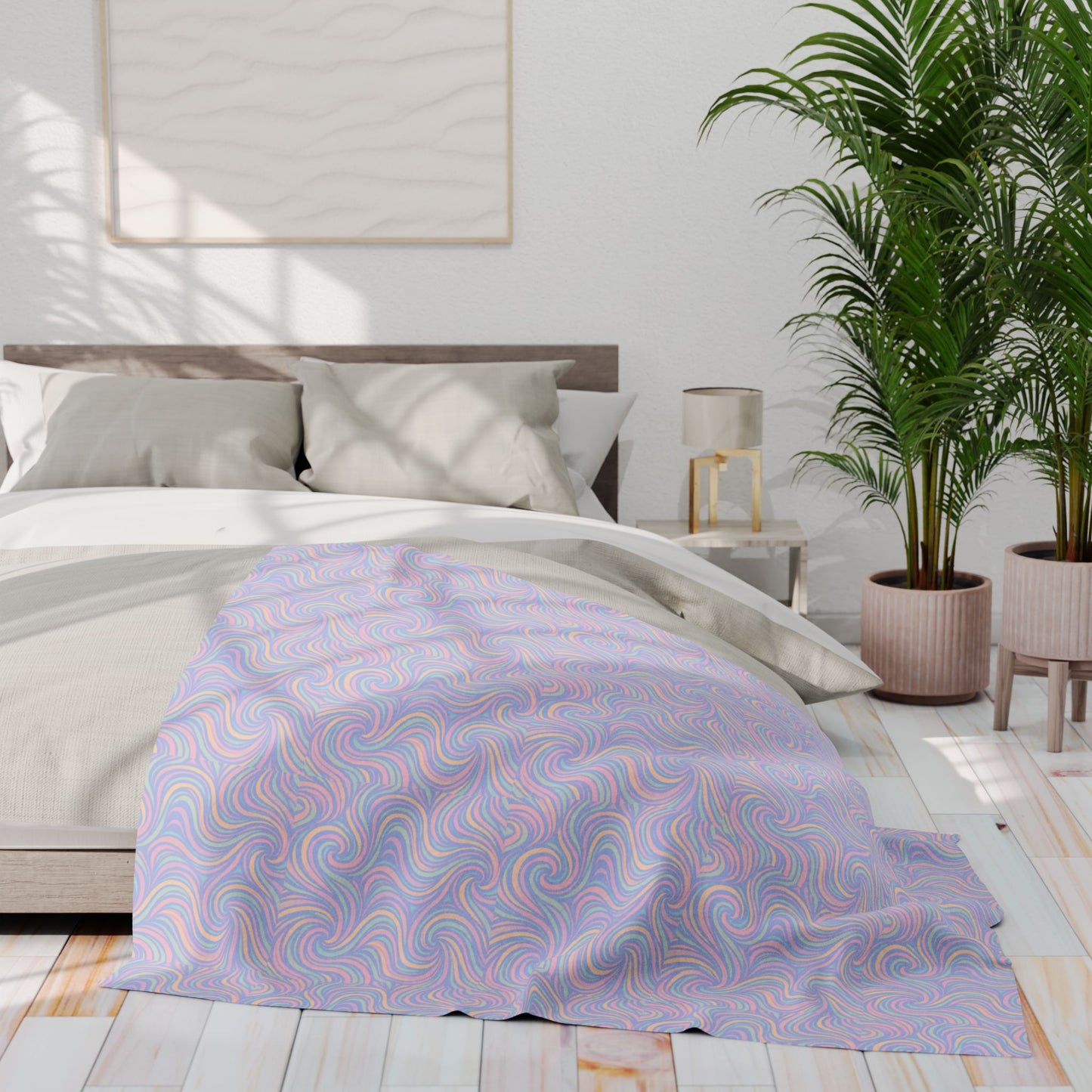 Pastel Swirl Arctic Fleece Blanket — Soft Cozy Throw for Home & Gifting